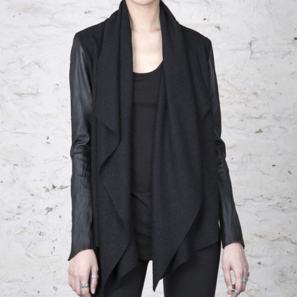 Ovate wool and leather jacket - Picture 1 of 3